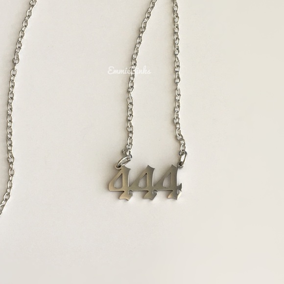 💥3for$28 New Angel Number 444 Numerology Minimalist Stainless Steel Necklace - Picture 4 of 11